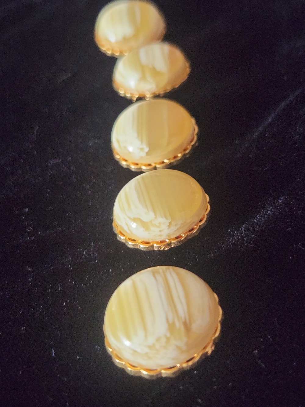 Gold-Tone Yellow Marbled Button Earrings - Women Jewelry